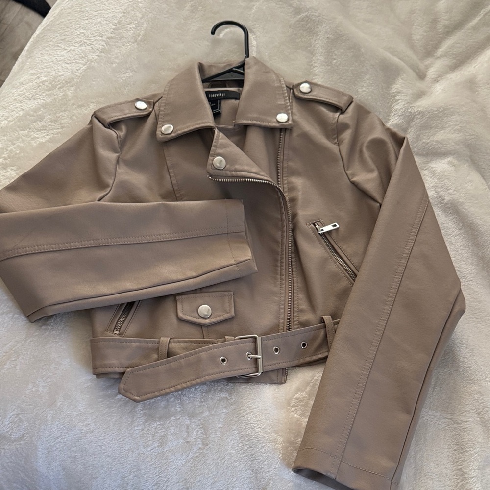 Forever 21 Taupe Leather Jacket